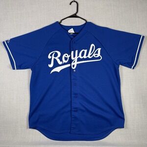 Majestic Kansas City Royals Jersey Size XL Blue MLB Baseball Vintage